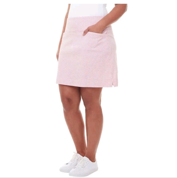 S.C. & C0. Tummy Control Skort Small Coral Print Pockets New With Tags - Picture 2 of 13